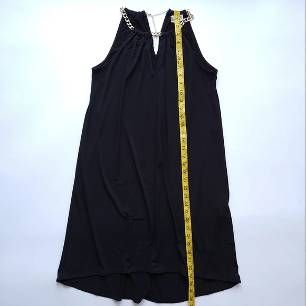 MICHAEL Michael Kors Sleeveless Gold Chain Neck High-Low Dress - Picture 11 of 11